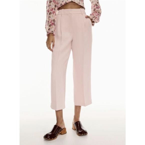 NEW WILFRED Effortless Pants Crop Poetic Pink Wide Leg ARITZIA 2 - Picture 1 of 10